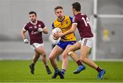 14 January 2022; Eoin McCormack of Roscommon in action against Robert Finnerty of Galway during the Connacht FBD League Final match between Galway and Roscommon at NUI Galway Connacht Air Dome in Bekan, Mayo. Photo by Sam Barnes/Sportsfile