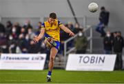 14 January 2022; Conor Cox of Roscommon takes a free during the Connacht FBD League Final match between Galway and Roscommon at NUI Galway Connacht Air Dome in Bekan, Mayo. Photo by Sam Barnes/Sportsfile