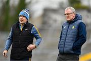 15 January 2022; Clare manager Brian Lohan, right, and selector Ken Ralph walk the pitch before the 2022 Co-op Superstores Munster Hurling Cup Semi-Final match between Clare and Waterford at Cusack Park in Ennis, Clare. Photo by Sam Barnes/Sportsfile