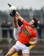 15 January 2022; Ben Crealey of Armagh in action against Conn Kilpatrick of Tyrone during the Dr McKenna Cup Round 3 match between Tyrone and Armagh at O’Neill’s Healy Park in Omagh, Tyrone. Photo by David Fitzgerald/Sportsfile