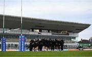 15 January 2022; Leicester Tigers players huddle before the Heineken Champions Cup Pool B match between Connacht and Leicester Tigers at The Sportsground in Galway. Photo by Harry Murphy/Sportsfile