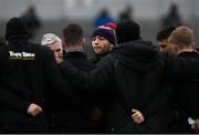 15 January 2022; Leicester Tigers captain Ellis Genge in the team huddle before the Heineken Champions Cup Pool B match between Connacht and Leicester Tigers at The Sportsground in Galway. Photo by Harry Murphy/Sportsfile