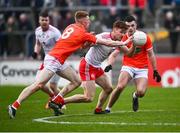 15 January 2022; Conor Meyler of Tyrone in action against Ciaran Mackin of Armagh during the Dr McKenna Cup Round 3 match between Tyrone and Armagh at O’Neill’s Healy Park in Omagh, Tyrone. Photo by David Fitzgerald/Sportsfile