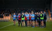 15 January 2022; Dublin players during a moment's applause in memory of the late Ashling Murphy before the O'Byrne Cup Group A match between Longford and Dublin at Glennon Brothers Pearse Park in Longford. Photo by Stephen McCarthy/Sportsfile
