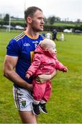 15 January 2022; Dean Healy of Wicklow with his 10 month old daughter Fia after the O'Byrne Cup Group B match between Laois and Wicklow at Crettyard GAA Club in Laois. Photo by Daire Brennan/Sportsfile