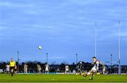 15 January 2022; Freddie Burns of Leicester Tigers kicks a conversion during the Heineken Champions Cup Pool B match between Connacht and Leicester Tigers at The Sportsground in Galway. Photo by Harry Murphy/Sportsfile