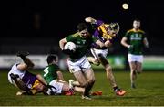 15 January 2022; Cathal Hickey of Meath in action against Tom Byrne of Wexford during the O'Byrne Cup Group B match between Meath and Wexford at Ashbourne GAA Club in Ashbourne, Meath. Photo by Ben McShane/Sportsfile