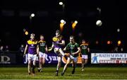 15 January 2022; Niall Hughes of Wexford in action against Shane Walsh of Meath during the O'Byrne Cup Group B match between Meath and Wexford at Ashbourne GAA Club in Ashbourne, Meath. Photo by Ben McShane/Sportsfile