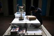 16 January 2022; A general view of the cup before the AIB Munster GAA Football Senior Club Championship Final match between Austin Stacks and St Finbarr's at Semple Stadium in Thurles, Tipperary. Photo by Stephen McCarthy/Sportsfile