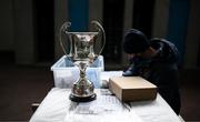 16 January 2022; A general view of the cup before the AIB Munster GAA Football Senior Club Championship Final match between Austin Stacks and St Finbarr's at Semple Stadium in Thurles, Tipperary. Photo by Stephen McCarthy/Sportsfile