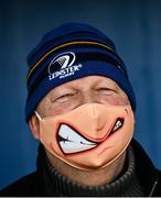 16 January 2022; Leinster supporter Pete Webb before the Heineken Champions Cup Pool A match between Leinster and Montpellier Hérault at RDS Arena in Dublin. Photo by David Fitzgerald/Sportsfile