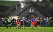 16 January 2022; Referee Jonathan Murphy throws the ball in to start the 2021 currentaccount.ie All-Ireland Ladies Senior Club Football Championship semi-final match between Mourneabbey and St Peter's Dunboyne at Clyda Rovers GAA, in Cork. Photo by Seb Daly/Sportsfile