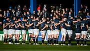 16 January 2022; Leinster players observe a minute's silence in memory of the late Ashling Murphy before the Heineken Champions Cup Pool A match between Leinster and Montpellier Hérault at the RDS Arena in Dublin. Photo by Harry Murphy/Sportsfile