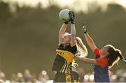 16 January 2022; Kathryn Coakley of Mourneabbey in action against Emma Duggan of St Peter's Dunboyne during the 2021 currentaccount.ie All-Ireland Ladies Senior Club Football Championship semi-final match between Mourneabbey and St Peter's Dunboyne at Clyda Rovers GAA, in Cork. Photo by Seb Daly/Sportsfile