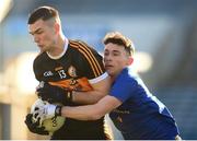 16 January 2022; Sean Quilter of Austin Stacks in action against Colm Scully of St Finbarr's during the AIB Munster GAA Football Senior Club Championship Final match between Austin Stacks and St Finbarr's at Semple Stadium in Thurles, Tipperary. Photo by Stephen McCarthy/Sportsfile