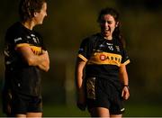 16 January 2022; Laura Fitzgerald, right, and Brid O'Sullivan of Mourneabbey after their side's victory in the 2021 currentaccount.ie All-Ireland Ladies Senior Club Football Championship semi-final match between Mourneabbey and St Peter's Dunboyne at Clyda Rovers GAA, in Cork. Photo by Seb Daly/Sportsfile