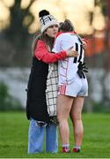 16 January 2022; Eimear Traynor of Donaghmoyne is consoled by a supporter after her side's defeat in the 2021 currentaccount.ie LGFA All-Ireland Senior Club Championship Semi-Final match between Kilkerrin-Clonberne and Donaghmoyne at Kilkerrin-Clonberne GAA in Clonberne, Galway. Photo by Sam Barnes/Sportsfile