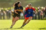 16 January 2022; Laura Fitzgerald of Mourneabbey in action against Elaine Doyle of St Peter's Dunboyne during the 2021 currentaccount.ie All-Ireland Ladies Senior Club Football Championship semi-final match between Mourneabbey and St Peter's Dunboyne at Clyda Rovers GAA, in Cork. Photo by Seb Daly/Sportsfile