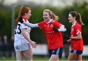 16 January 2022; Louise Ward of Kilkerrin-Clonberne celebrates at the final whistle after her side's victory in the 2021 currentaccount.ie LGFA All-Ireland Senior Club Championship Semi-Final match between Kilkerrin-Clonberne and Donaghmoyne at Kilkerrin-Clonberne GAA in Clonberne, Galway. Photo by Sam Barnes/Sportsfile