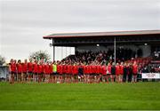 16 January 2022;  Kilkerrin-Clonberne players and supporters observe a minute's silence in memory of the late Ashling Murphy before the 2021 currentaccount.ie LGFA All-Ireland Senior Club Championship Semi-Final match between Kilkerrin-Clonberne and Donaghmoyne at Kilkerrin-Clonberne GAA in Clonberne, Galway. Photo by Sam Barnes/Sportsfile