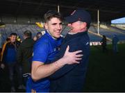 16 January 2022; St Finbarr's captain Ian Maguire and manager Paul O'Keeffe celebrate following the AIB Munster GAA Football Senior Club Championship Final match between Austin Stacks and St Finbarr's at Semple Stadium in Thurles, Tipperary. Photo by Stephen McCarthy/Sportsfile