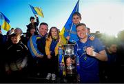 16 January 2022; Steven Sherlock of St Finbarr's and supporters celebrate with the cup following the AIB Munster GAA Football Senior Club Championship Final match between Austin Stacks and St Finbarr's at Semple Stadium in Thurles, Tipperary. Photo by Stephen McCarthy/Sportsfile