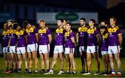 15 January 2022; Wexford players stand for a moment of silence for the late Ashling Murphy before the O'Byrne Cup Group B match between Meath and Wexford at Ashbourne GAA Club in Ashbourne, Meath. Photo by Ben McShane/Sportsfile