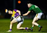15 January 2022; Ben Brosnan of Wexford and Eoin Harkin of Meath during the O'Byrne Cup Group B match between Meath and Wexford at Ashbourne GAA Club in Ashbourne, Meath. Photo by Ben McShane/Sportsfile