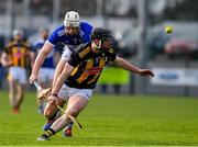 16 January 2022; James Burke of Kilkenny is tackled by Ryan Mullaney of Laois during the Walsh Cup Group B match between Kilkenny and Laois at John Lockes GAA Club in Callan, Kilkenny. Photo by Ray McManus/Sportsfile