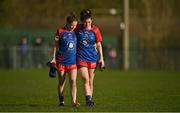 16 January 2022; Fiona O'Neill, left, and Shelly Melia of St Peter's Dunboyne after their side's defeat during the 2021 currentaccount.ie All-Ireland Ladies Senior Club Football Championship semi-final match between Mourneabbey and St Peter's Dunboyne at Clyda Rovers GAA, in Cork. Photo by Seb Daly/Sportsfile