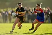 16 January 2022; Laura Fitzgerald of Mourneabbey in action against Elaine Doyle of St Peter's Dunboyne during the 2021 currentaccount.ie All-Ireland Ladies Senior Club Football Championship semi-final match between Mourneabbey and St Peter's Dunboyne at Clyda Rovers GAA, in Cork. Photo by Seb Daly/Sportsfile