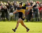 16 January 2022; Doireann O'Sullivan of Mourneabbey kicks a point during the 2021 currentaccount.ie All-Ireland Ladies Senior Club Football Championship semi-final match between Mourneabbey and St Peter's Dunboyne at Clyda Rovers GAA, in Cork. Photo by Seb Daly/Sportsfile