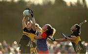 16 January 2022; Kathryn Coakley of Mourneabbey in action against Emma Duggan of St Peter's Dunboyne during the 2021 currentaccount.ie All-Ireland Ladies Senior Club Football Championship semi-final match between Mourneabbey and St Peter's Dunboyne at Clyda Rovers GAA, in Cork. Photo by Seb Daly/Sportsfile