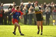 16 January 2022; Eimear Meaney of Mourneabbey in action against Fiona O'Neill of St Peter's Dunboyne during the 2021 currentaccount.ie All-Ireland Ladies Senior Club Football Championship semi-final match between Mourneabbey and St Peter's Dunboyne at Clyda Rovers GAA, in Cork. Photo by Seb Daly/Sportsfile