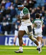 16 January 2022; Masivesi Dakuwaqa of Montpellier Hérault leaves the pitch after being shown a red card during the Heineken Champions Cup Pool A match between Leinster and Montpellier Hérault at RDS Arena in Dublin. Photo by Brendan Moran/Sportsfile