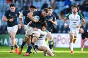 16 January 2022; Ross Molony of Leinster is tackled by Louis Foursans of Montpellier Hérault during the Heineken Champions Cup Pool A match between Leinster and Montpellier Hérault at RDS Arena in Dublin. Photo by Brendan Moran/Sportsfile