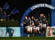 16 January 2022; Leinster captain Garry Ringrose leads out the team before the Heineken Champions Cup Pool A match between Leinster and Montpellier Hérault at the RDS Arena in Dublin. Photo by Harry Murphy/Sportsfile