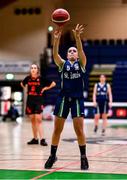 18 January 2022; Sofia Fernandez Bustos of St Louis SS takes a free throw during the Pinergy Basketball Ireland U16 C Girls Schools Cup Final match between Pipers Hill College, Naas, Kildare, and St Louis SS, Dundalk, Louth, at the National Basketball Arena in Dublin. Photo by Ben McShane/Sportsfile