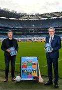18 January 2022; In attendance at the launch of the Introduction to Coaching Gaelic Games at Croke Park in Dublin, are Uachtarán Chumann Lúthchleas Gael Larry McCarthy, right, and Shane Flanagan, Director of Coaching & Games, GAA. Photo by Sam Barnes/Sportsfile