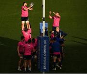 18 January 2022; Josh Murphy and Ross Molony with team-mates during a Leinster Rugby squad training session at Energia Park in Dublin. Photo by Harry Murphy/Sportsfile