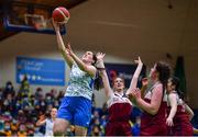 18 January 2022; Shannon Ní Chuinneagáin of Colaiste Ailigh goes for a lay-up during the Pinergy Basketball Ireland U19 B Girls Schools Cup Final match between Pipers Colaiste Ailigh, Letterkenny, Donegal, and Laurel Hill SS, Cahir, Limerick, at the National Basketball Arena in Dublin. Photo by Ben McShane/Sportsfile