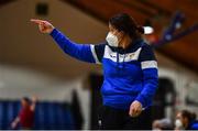 18 January 2022; Colaiste Ailigh coach Lynda Nic Aonghusa during the Pinergy Basketball Ireland U19 B Girls Schools Cup Final match between Pipers Colaiste Ailigh, Letterkenny, Donegal, and Laurel Hill SS, Cahir, Limerick, at the National Basketball Arena in Dublin. Photo by Ben McShane/Sportsfile