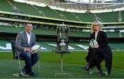 19 January 2022; RTÉ and Virgin Media Television today announced details of its historic partnership to bring all of the 2022 Six Nations Rugby action, free-to-air for Irish sports fans. Starting on Friday 4 February with Ireland U-20's taking on France, coverage includes all matches from Ireland Men's, Women's and U-20s tournaments. In attendance at the announcement are Virgin Media Television managing director Paul Farrell and RTÉ director general Dee Forbes. Photo by Brendan Moran/Sportsfile