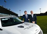 19 January 2022; PEUGEOT Ireland has been announced as the new official car partner to Dublin GAA, in a three-year agreement across all four codes (Senior Football, Senior Hurling, Camogie and Ladies Football). In attendance during the launch at Parnell Park are Glin Donnelly, Fleet Director of Gowan Retail, left, and Ray Finlay, Sales Development Manager of Peugeot Ireland. Photo by David Fitzgerald/Sportsfile