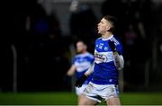 19 January 2022; Evan O’Carroll of Laois celebrates after kicking a point during the O'Byrne Cup Semi-Final match between Laois and Kildare at Netwatch Cullen Park in Carlow. Photo by Seb Daly/Sportsfile