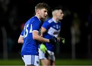19 January 2022; Sean Moore of Laois celebrates after kicking a point during the O'Byrne Cup Semi-Final match between Laois and Kildare at Netwatch Cullen Park in Carlow. Photo by Seb Daly/Sportsfile