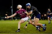 19 January 2022; Cian Lynch of NUIG in action against Brian Sheehy of UCD during the Electric Ireland Higher Education GAA Fitzgibbon Cup Round 1 match between University College Dublin and National University of Ireland Galway at UCD Billings Park in Dublin. Photo by Stephen McCarthy/Sportsfile