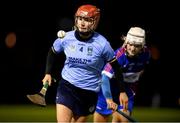 19 January 2022; Sarah Delaney of UCD in action against Danielle Morrisey of WIT during the Ashbourne Cup Round 2 match between University College Dublin and Waterford Institute of Technology at UCD in Dublin. Photo by Stephen McCarthy/Sportsfile