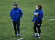 18 January 2022; Assistant performance analyst Juliett Fortune and physiotherapy intern Molly Boyne during a Leinster Rugby squad training session at Energia Park in Dublin. Photo by Harry Murphy/Sportsfile