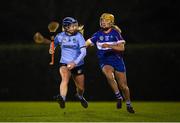 19 January 2022; Leah Butler of UCD in action against Eimear Heffernan of WIT during the Ashbourne Cup Round 2 match between University College Dublin and Waterford Institute of Technology at UCD in Dublin. Photo by Stephen McCarthy/Sportsfile